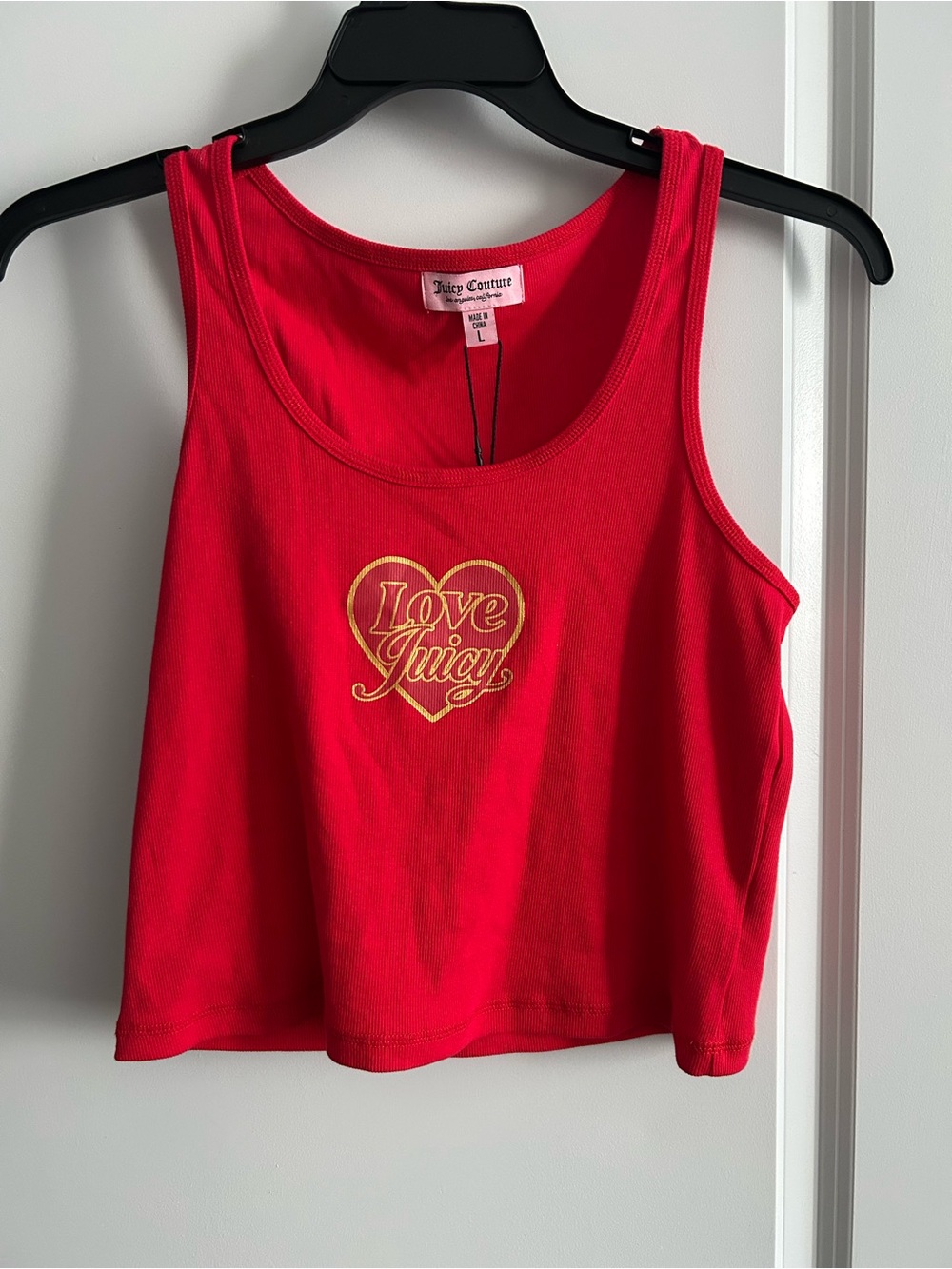 Juicy Couture Red Tank with Gold Heart 'Love Juicy' Logo